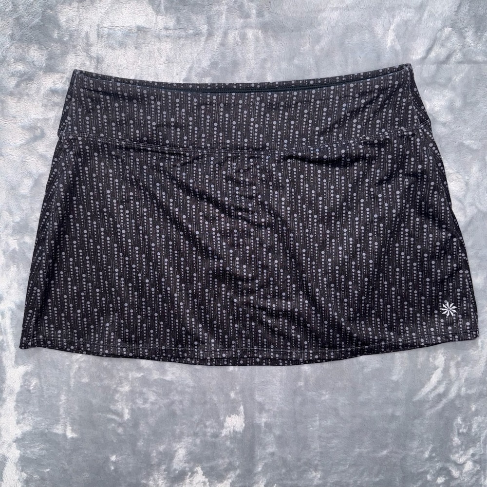 Athleta Printed Galaxy Dots Athletic Skirt Women's Size Medium Black Power Mesh